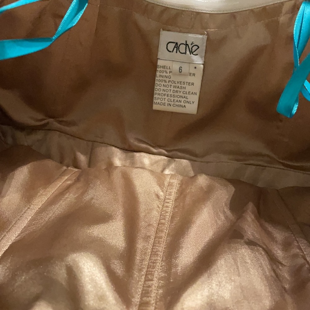 Cache teal and tan tulle cocktail prom dress - Picture 8 of 15